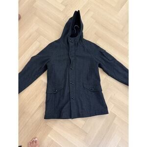 Rag & Bone Duffle Coat in Herringbone Grey Wool Mens size 46